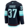 Män Ishockey Seattle Kraken tröja Fanatics Premium Yanni Gourde 2024-25 Navy Hemma